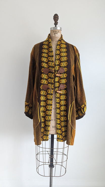 Vivianne Jacket Upcycled 1970s Woven Vintage Draperies Size M/L #VIVT10