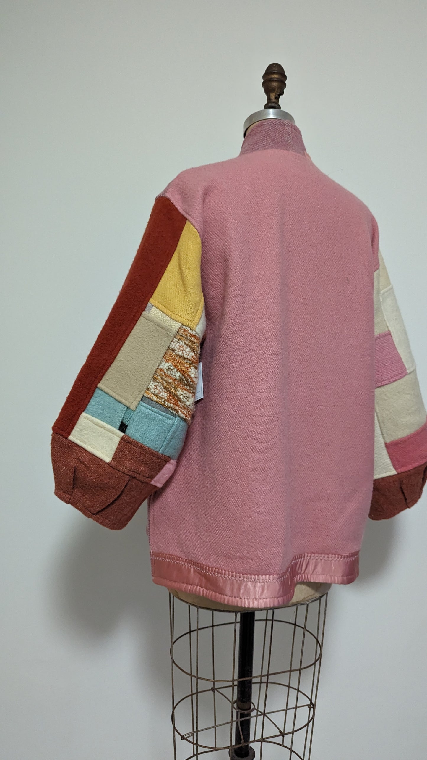 Vivianne Jacket with Upcycled Vintage Patchwork Wool Size M/L #VIVW5