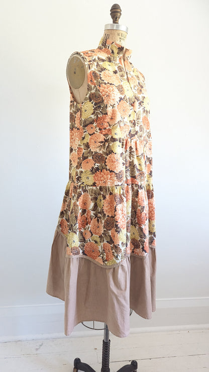 Carrie Dress - One of a Kind Upcycled & Vintage Cotton Size S/M #CAR4