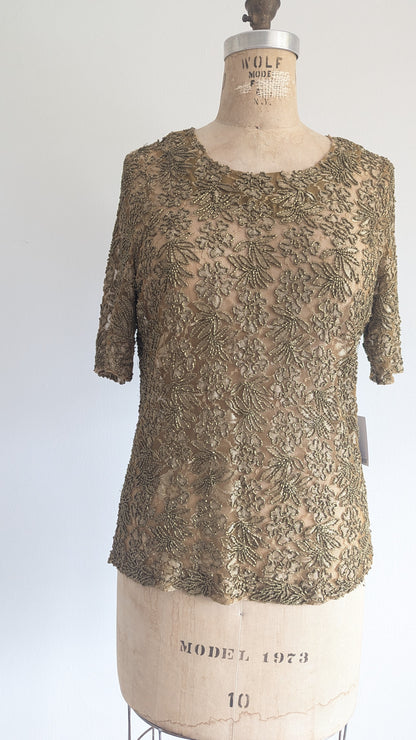 Vintage Beaded Top Size M #VIN5