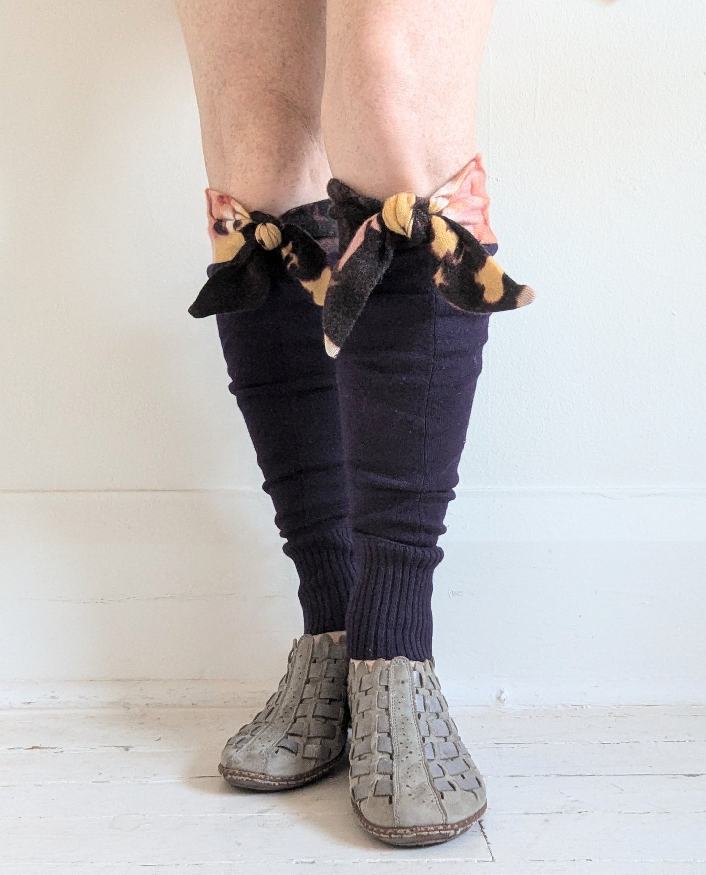 Upcycled Cashmere Bowtie Leg Warmers #LEG1