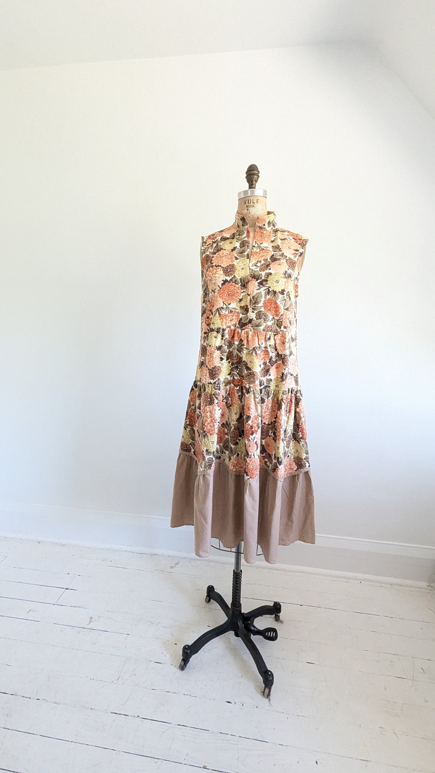 Carrie Dress - One of a Kind Upcycled & Vintage Cotton Size S/M #CAR4