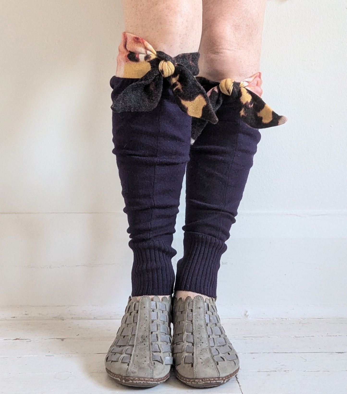 Upcycled Cashmere Bowtie Leg Warmers #LEG1