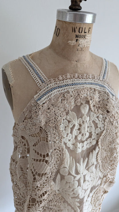 Mia Vintage Crochet Doily & Lace Size M/L #MIA7