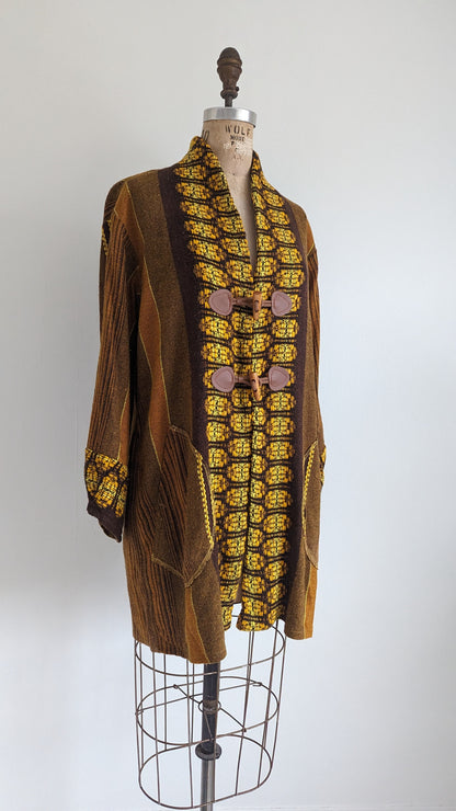Vivianne Jacket Upcycled 1970s Woven Vintage Draperies Size M/L #VIVT10