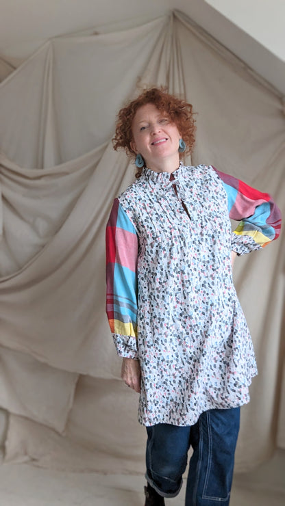 Meg Tunic with Upcycled Fabrics M/L #MEGTU13