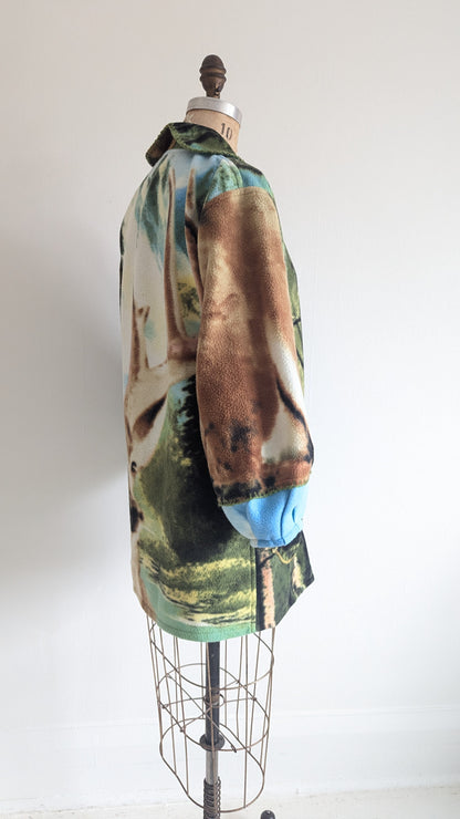 Vivianne Jacket with Upcycled Fleece Throw Blanket Caribou Size XS/S #VIVFLE3