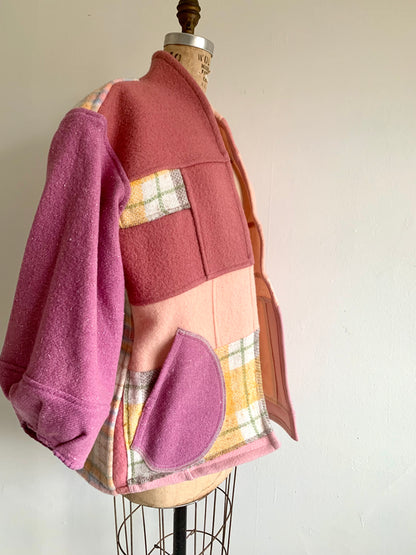 Vivianne Jacket with Upcycled Vintage Wool Patchwork Size M/L #VIVP4