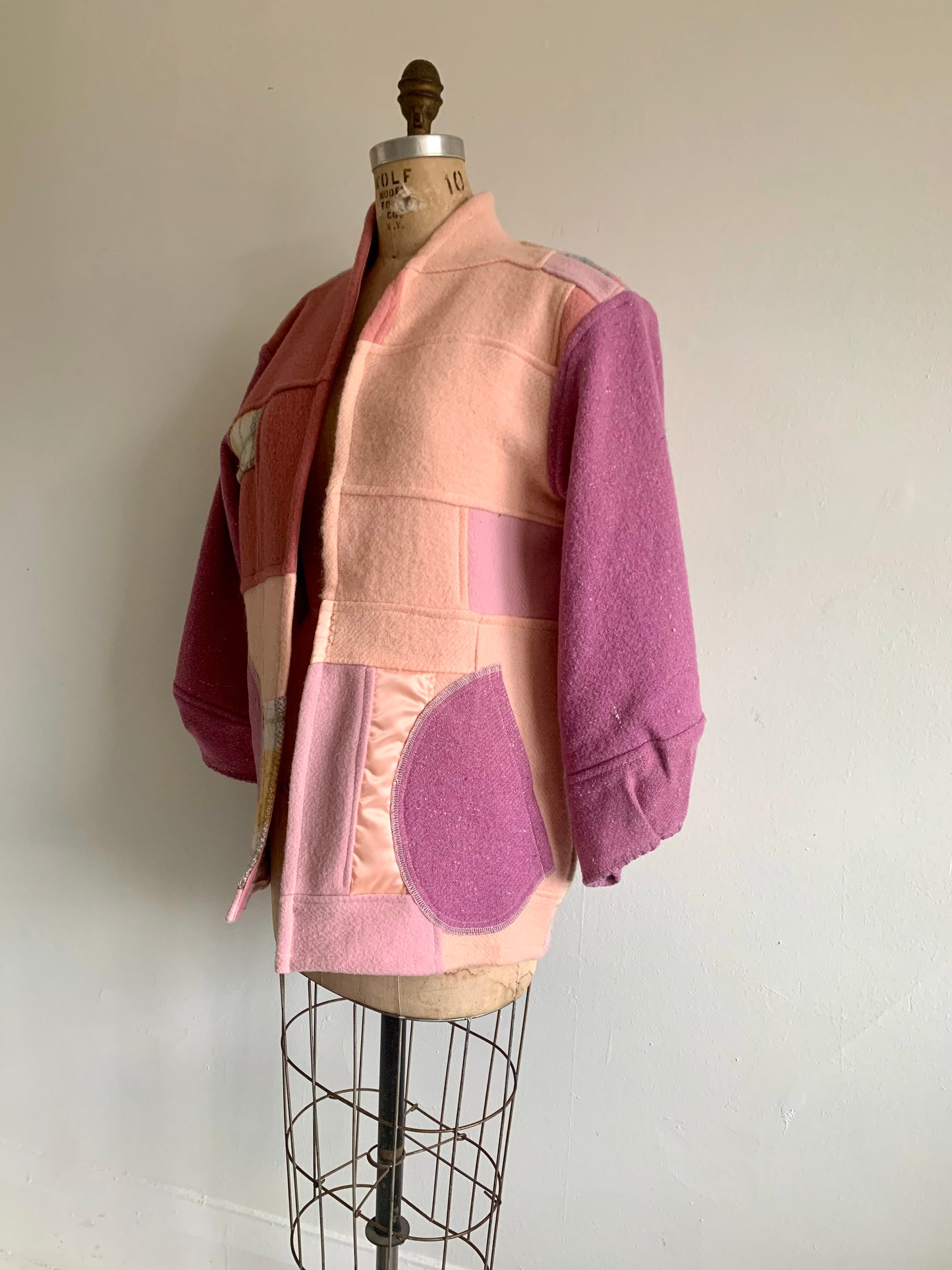 Vivianne Jacket with Upcycled Vintage Wool Patchwork Size M/L #VIVP4