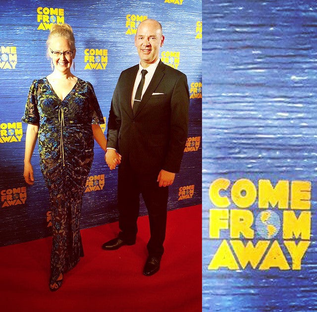Lisa Horner & Matthew Horner Opening Night of Come From Away Custom Bias Cut Dress